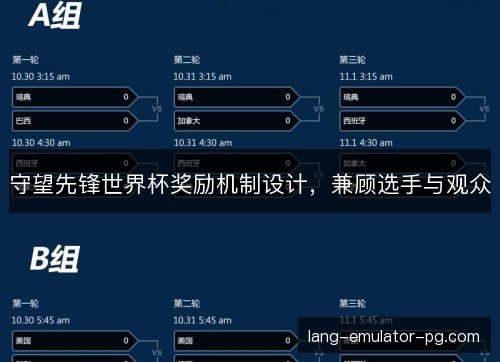 守望先锋世界杯奖励机制设计，兼顾选手与观众
